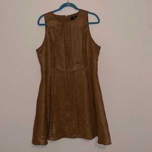 Mossimo Dress Sleeveless A-Line Brown Faux Suede Size XL